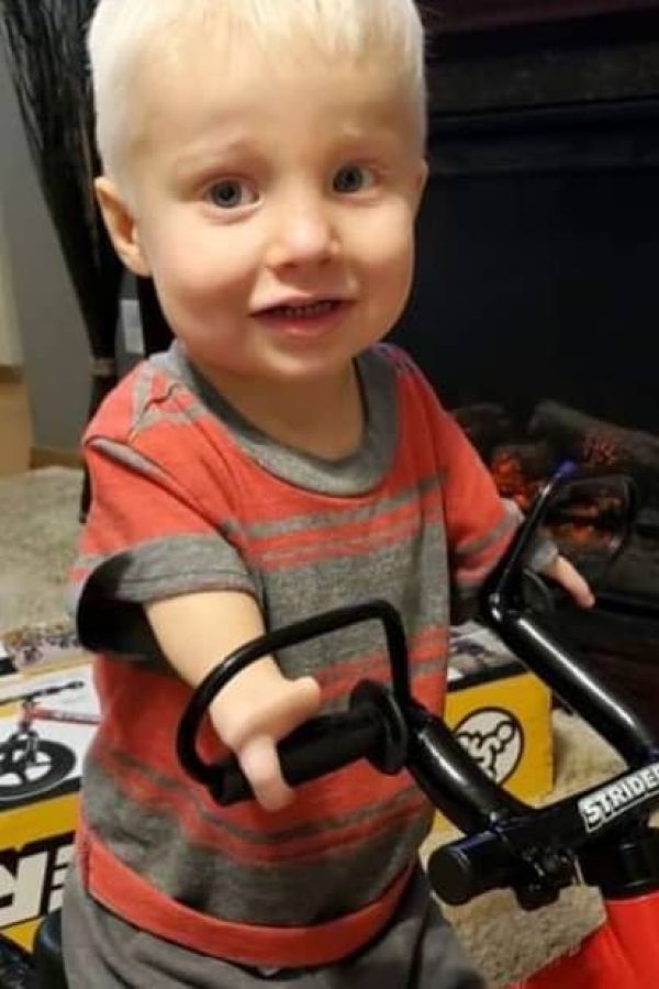 Tabor testing out his Adaptive Strider Bike