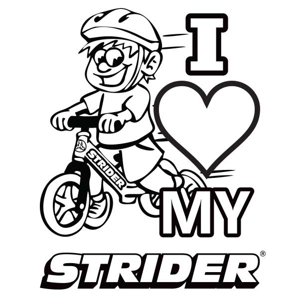 I Love My Strider coloring page preview