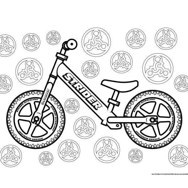 Strider Bike Outline coloring page preview